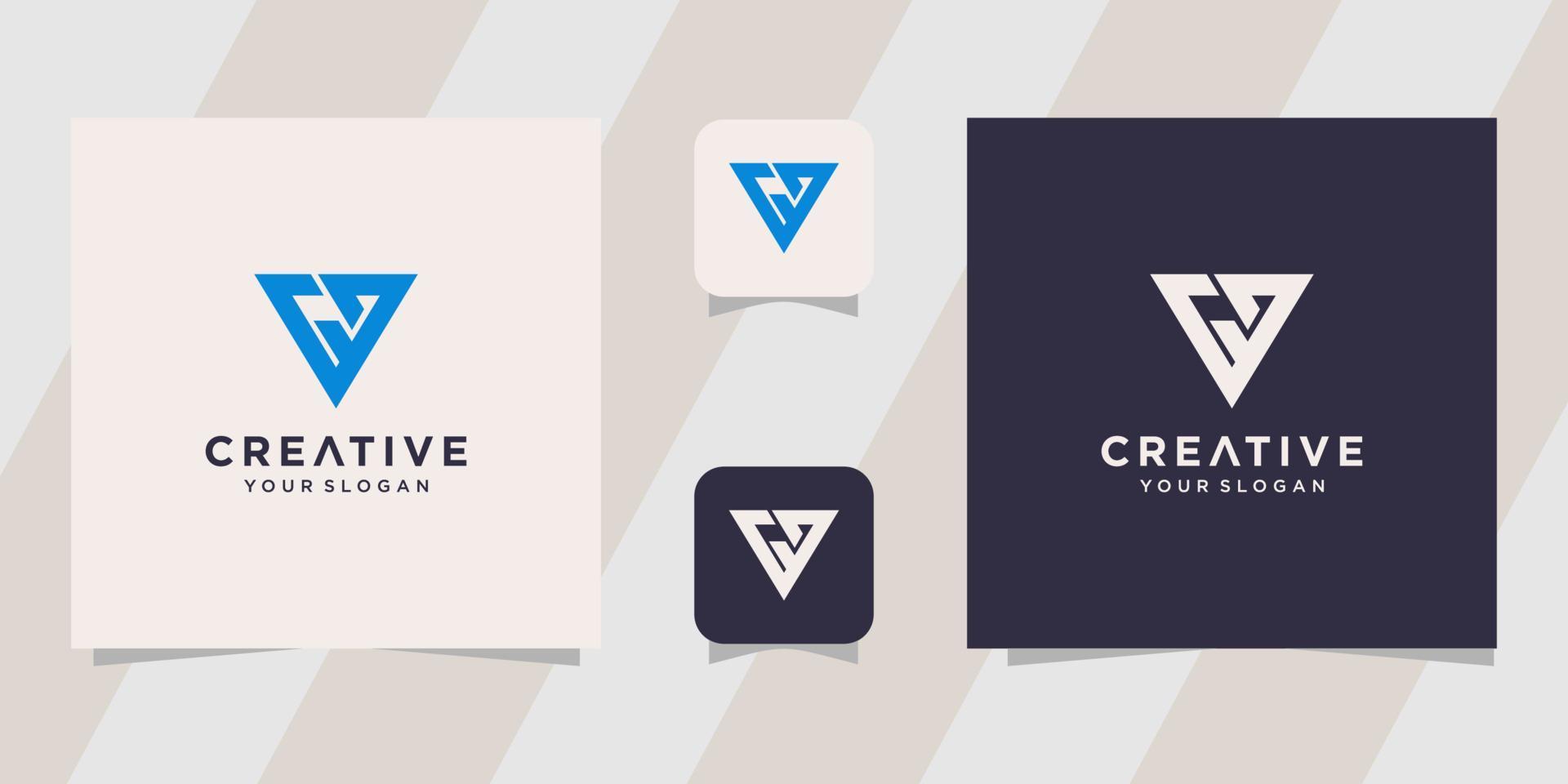 création de logo lettre cv vc vecteur