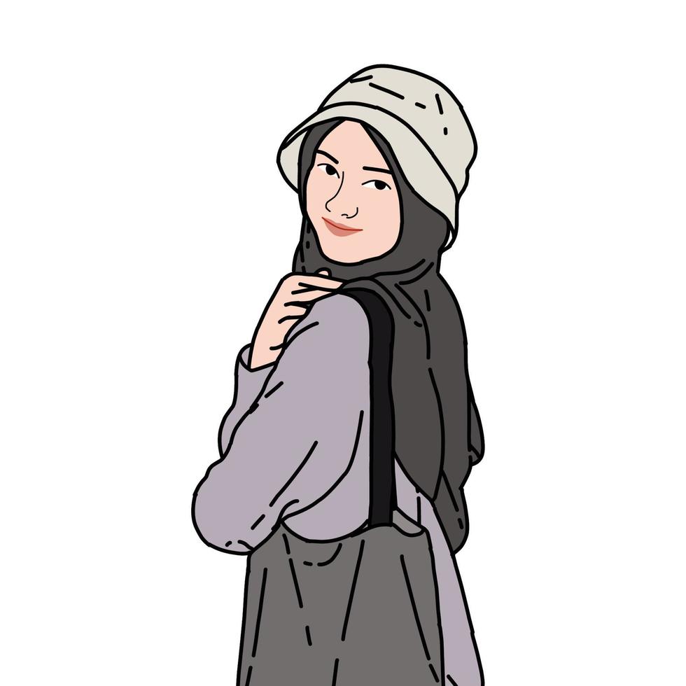 illustration vectorielle fille hijab... vecteur