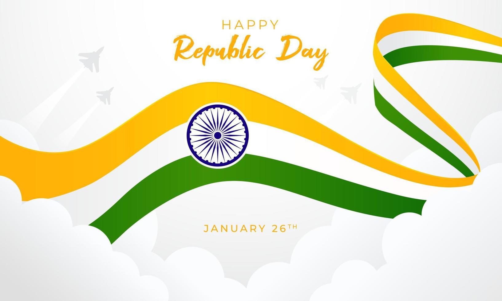 joyeux jour de la république indienne le 26 janvier design de fond illustration vecteur