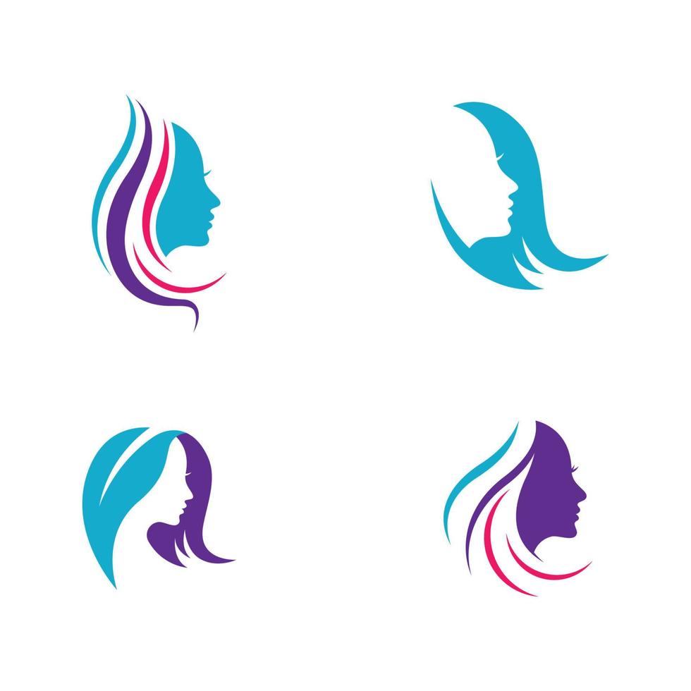 logo de coiffure et de salon de beauté vecteur