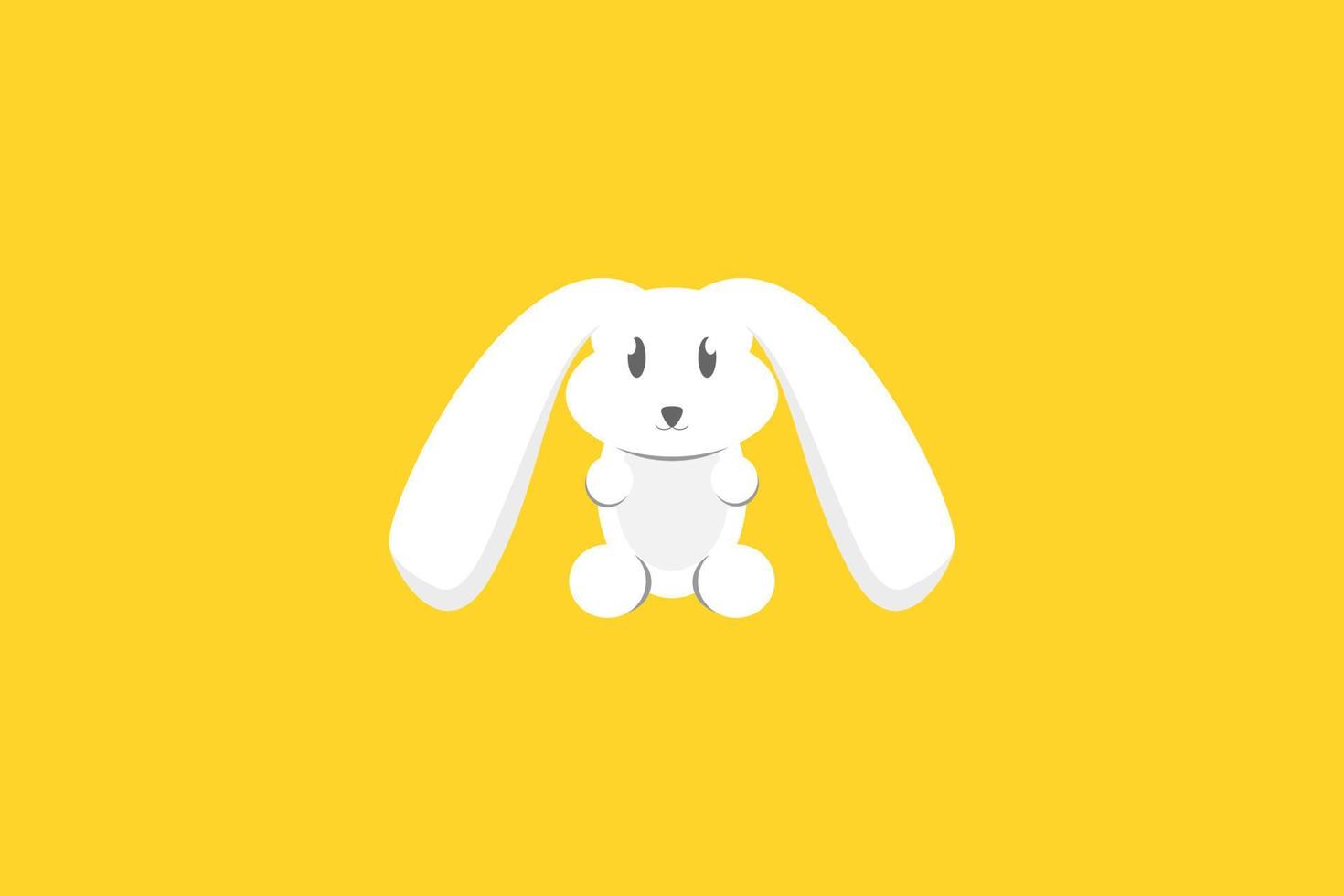 illustration de plat animal lapin mignon vecteur