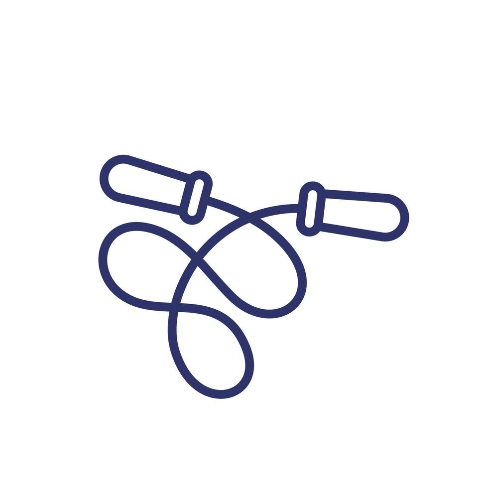 icône de corde à sauter sur blanc, vecteur de ligne