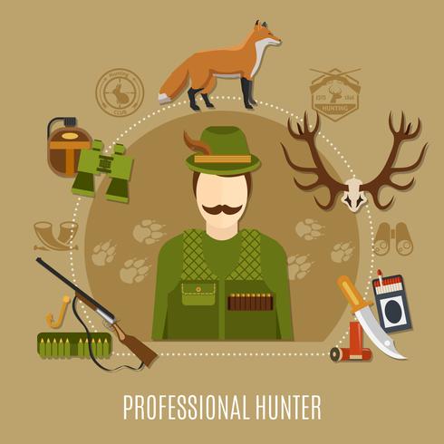 Concept de chasseur professionnel vecteur