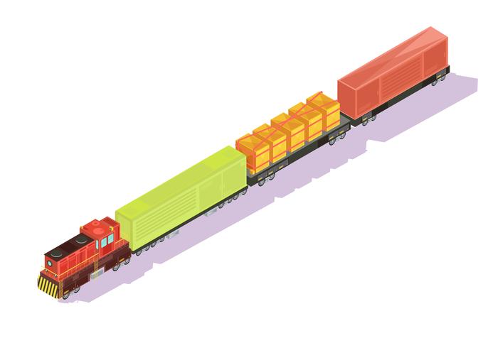 Composition isométrique du train Freightliner vecteur