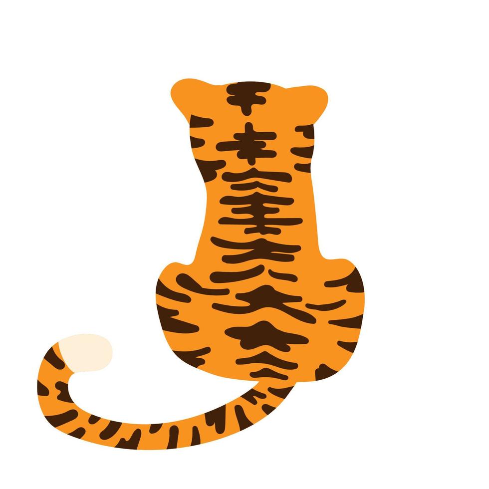 illustration vectorielle d'un tigre rayé de gingembre. symbole des vacances chinoises, caractère du nouvel an 2022. thème de la faune et de la faune, jungle de chat, mascotte de mammifère sauvage vecteur