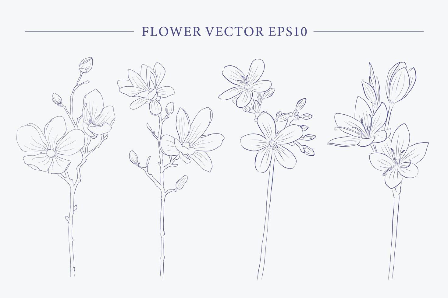 collection de dessins de fleurs de vecteur créatif