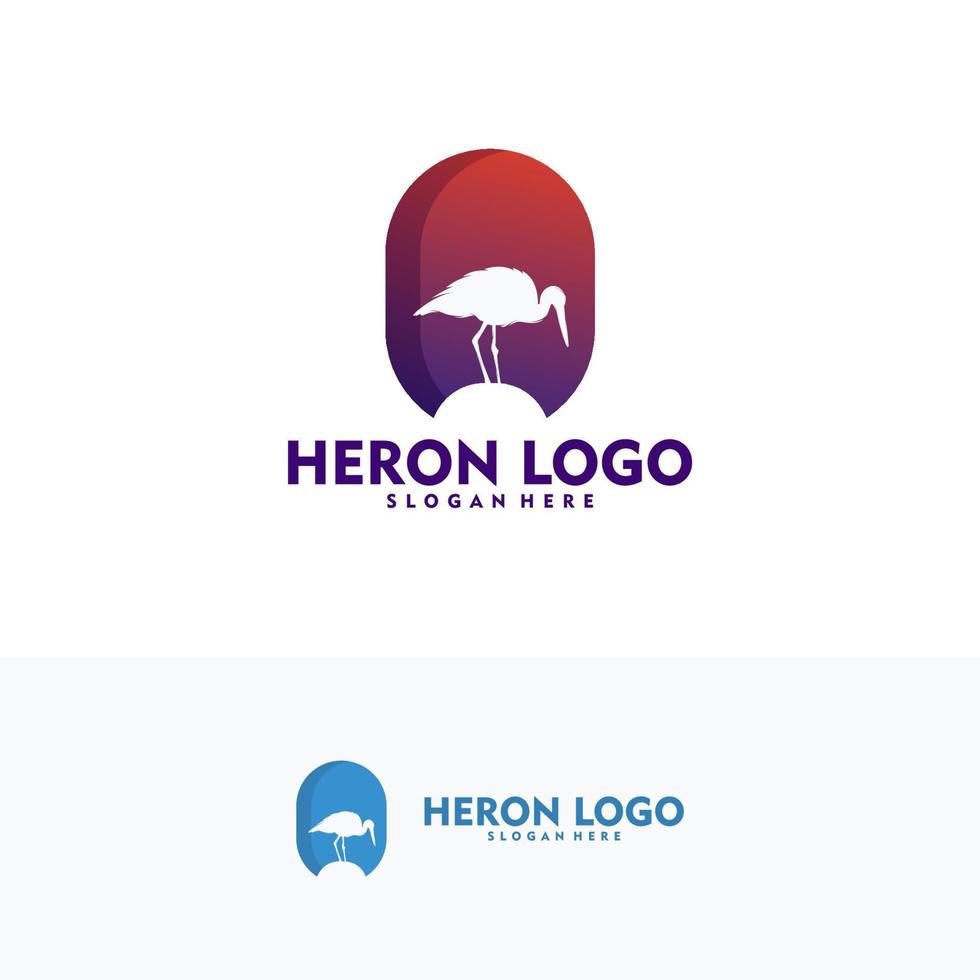 logo héron simple concept art vectoriel