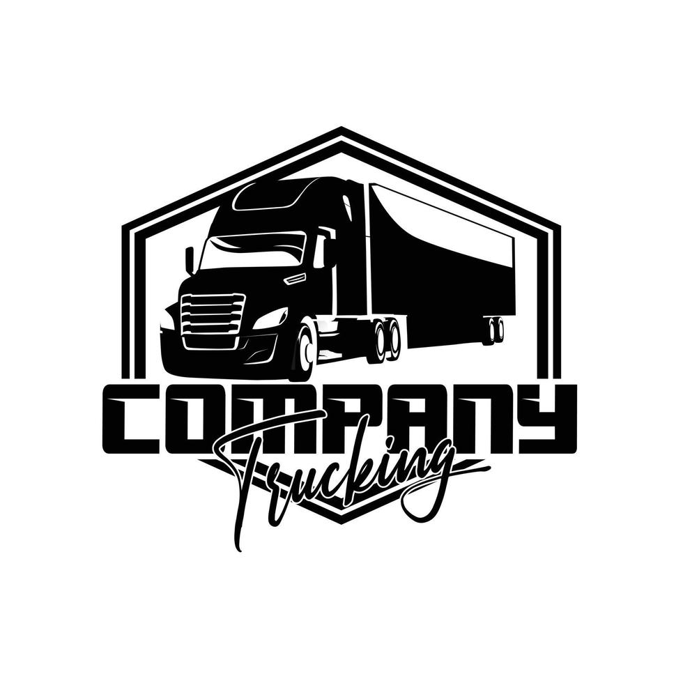 logo de l'entreprise de camionnage. concept de logo emblème insigne audacieux. vecteur de modèle de logo prêt à l'emploi isolé