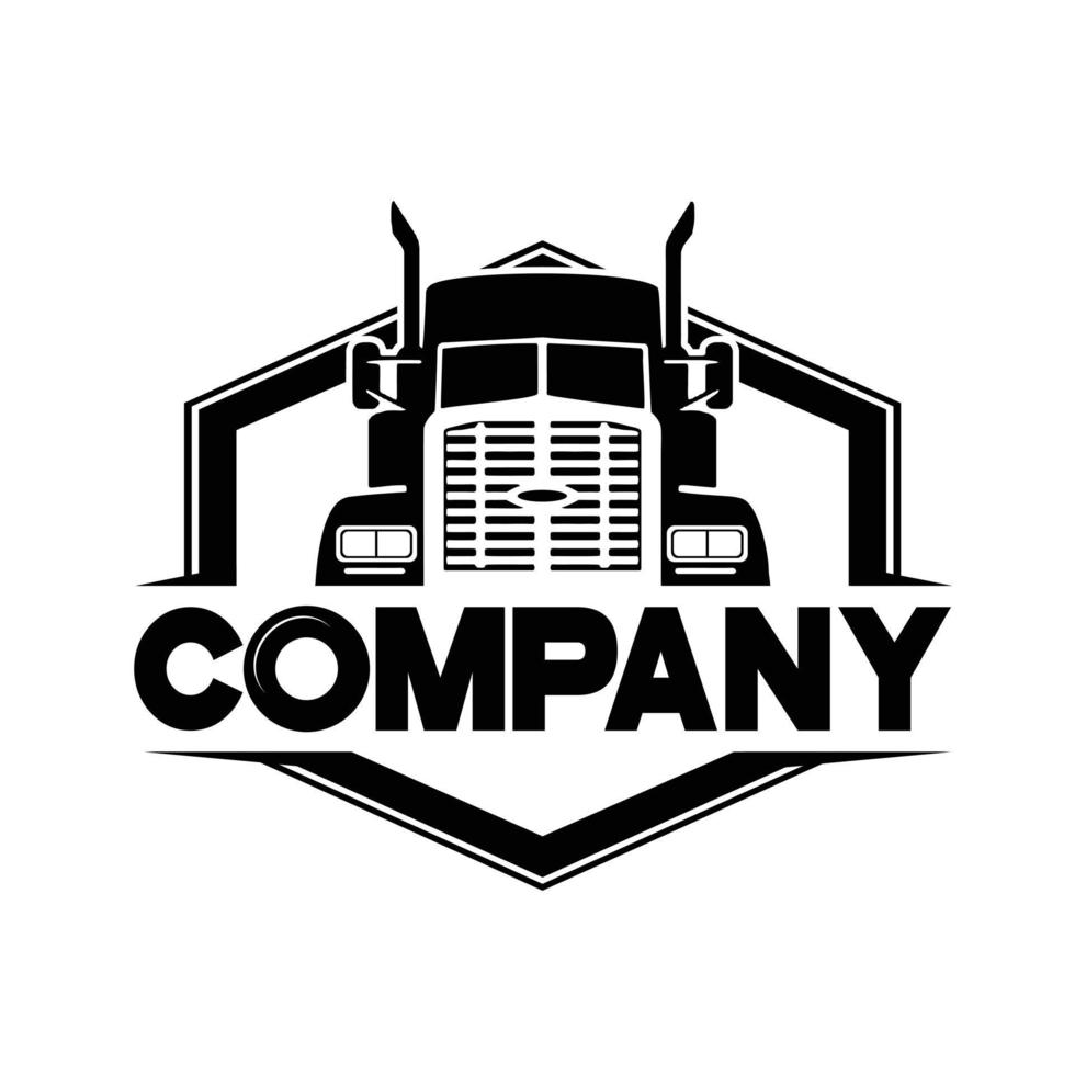 logo de l'entreprise de camionnage. concept de logo emblème insigne audacieux. vecteur de modèle de logo prêt à l'emploi isolé