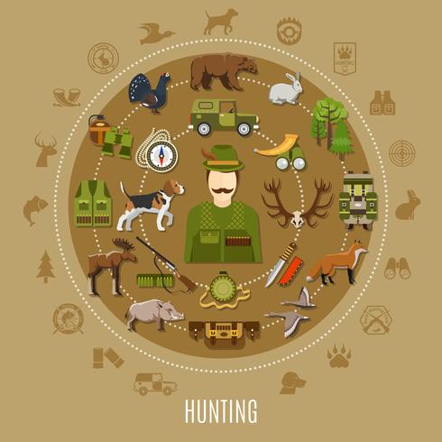 Illustration du concept de chasse vecteur