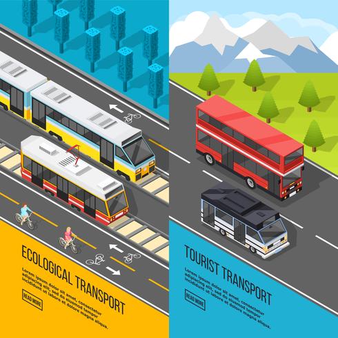 Ensemble de bannières de transport écologique vecteur