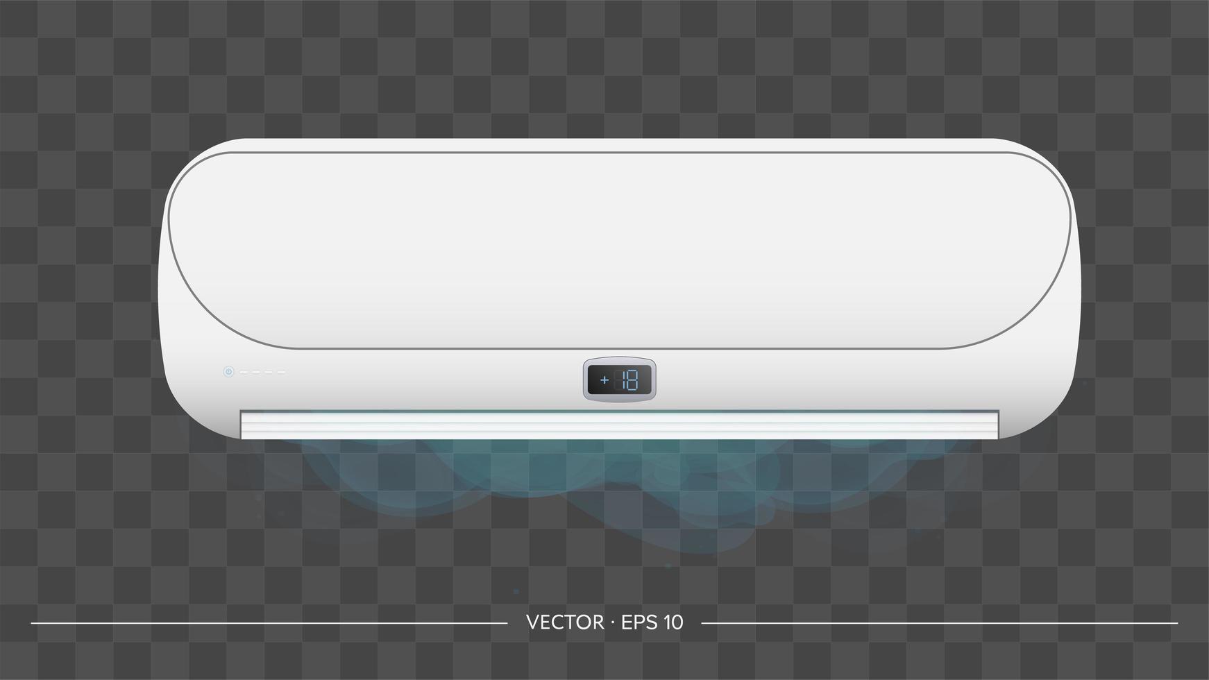 le climatiseur blanc émet du froid 3d. vecteur de climatiseur réaliste.