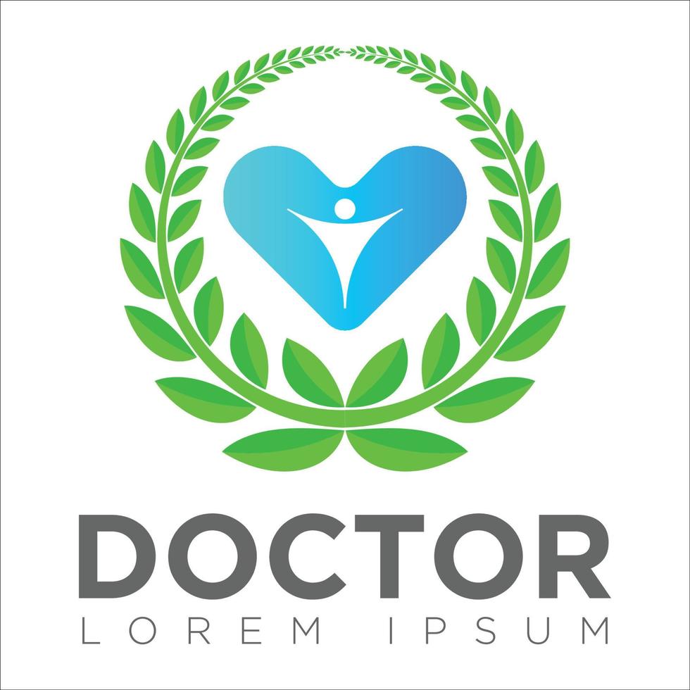 doctorl logo-coeur et illustration vectorielle de cadre. vecteur