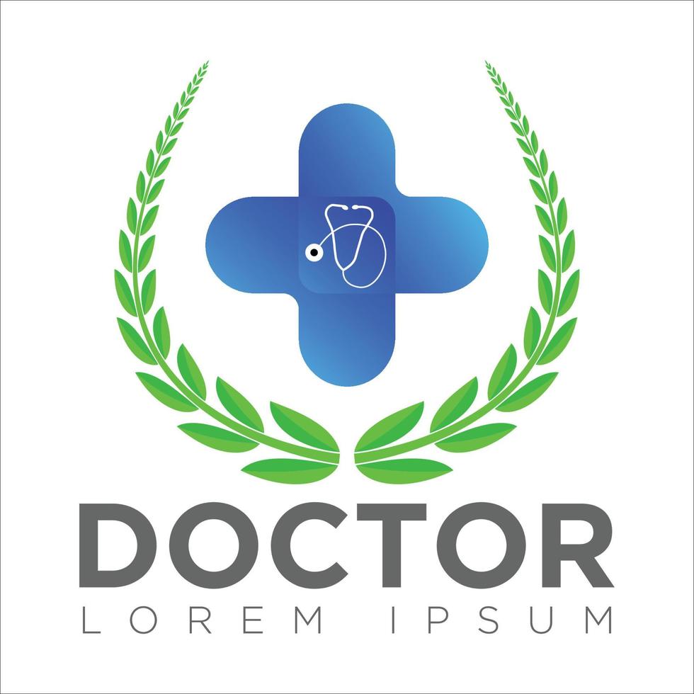 doctorl logo-coeur et illustration vectorielle de cadre. vecteur