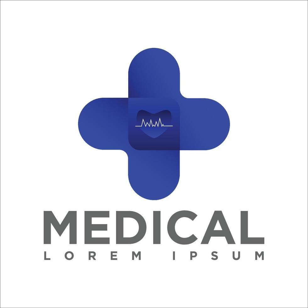 logo médical- amour et plus icône illustration vectorielle vecteur