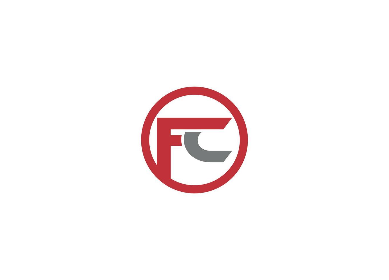 modèle d'icône de vecteur de conception de logo moderne minimaliste initial fc