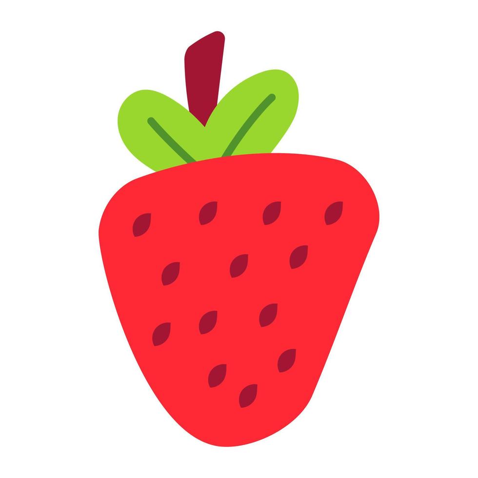 illustration d'icône fraise plate 7 vecteur