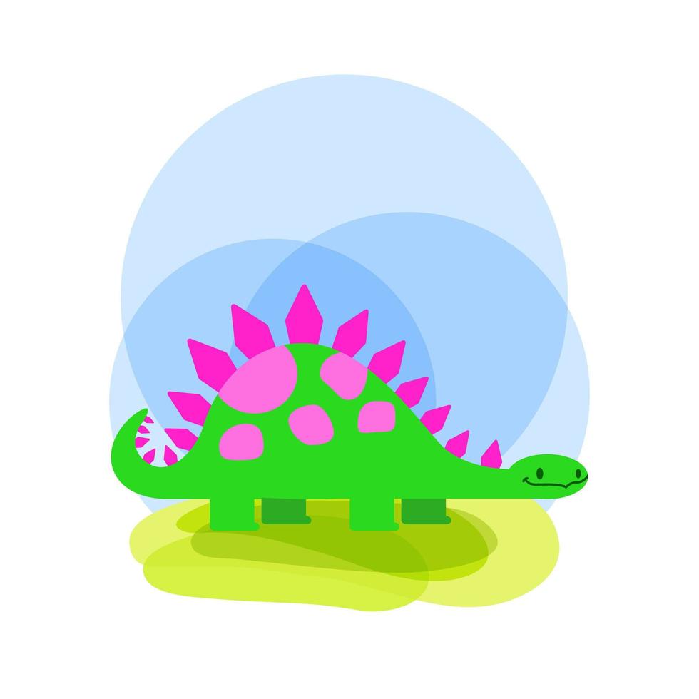 illustration vectorielle de dinosaures mignons, stegosaurus mignons petits dinosaures vecteur