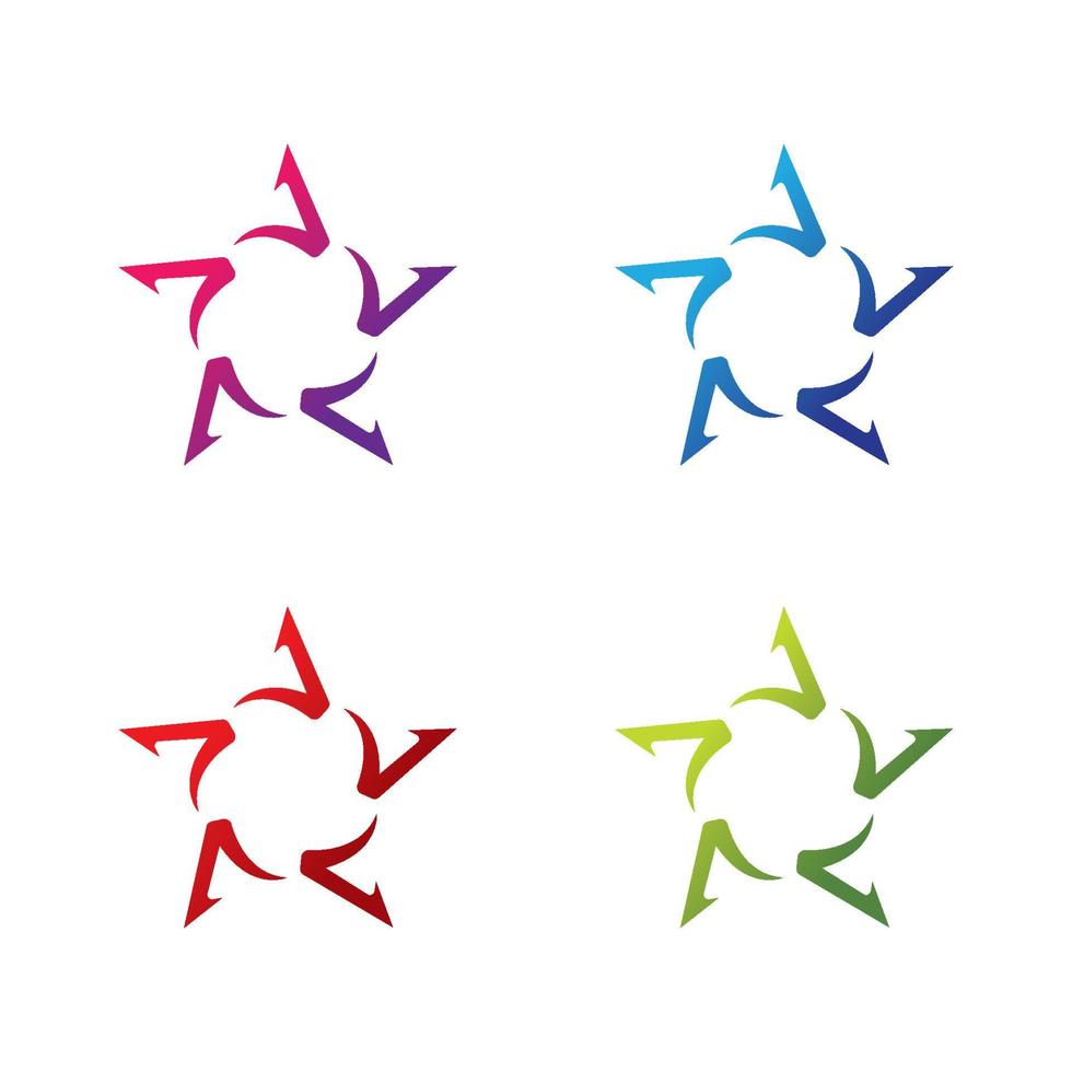jeu d'icônes vectorielles logo étoile vecteur