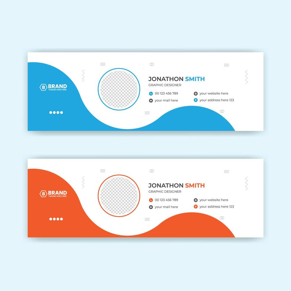modèle de signature de courrier électronique dentreprise moderne créatif vecteur pro