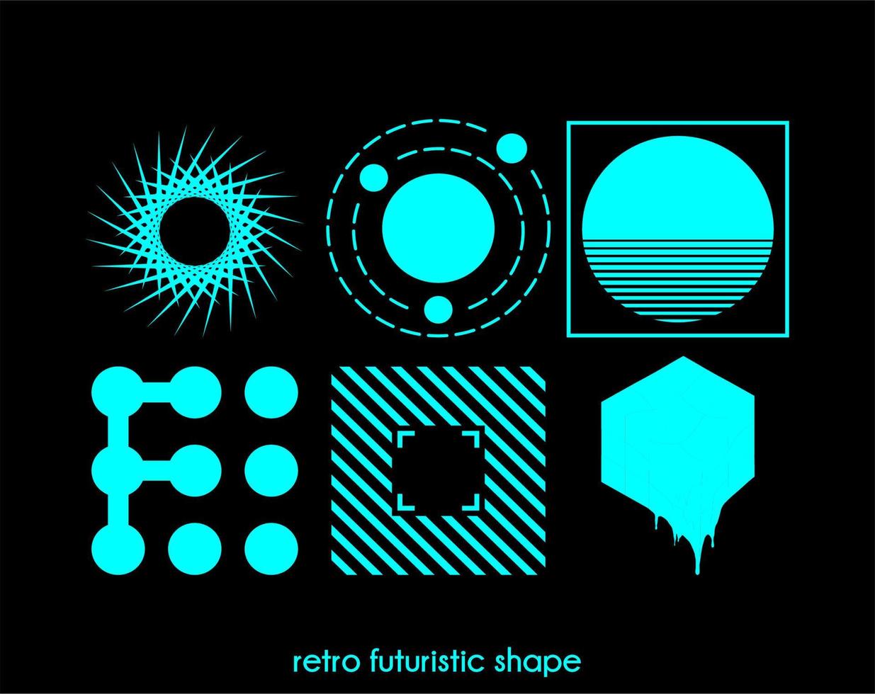 forme futuriste rétro simple de conception de vecteur