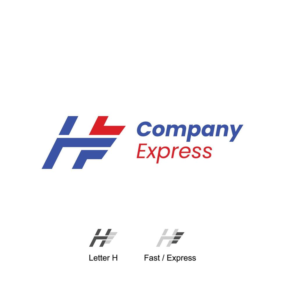 logo avec le concept de la lettre h et de la vitesse. adapté aux compagnies maritimes ou à toute entreprise qui a un avantage en vitesse vecteur