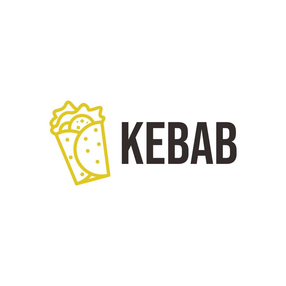 icône de kebab minimaliste dans le style de ligne. convient pour restaurant, restauration rapide vecteur