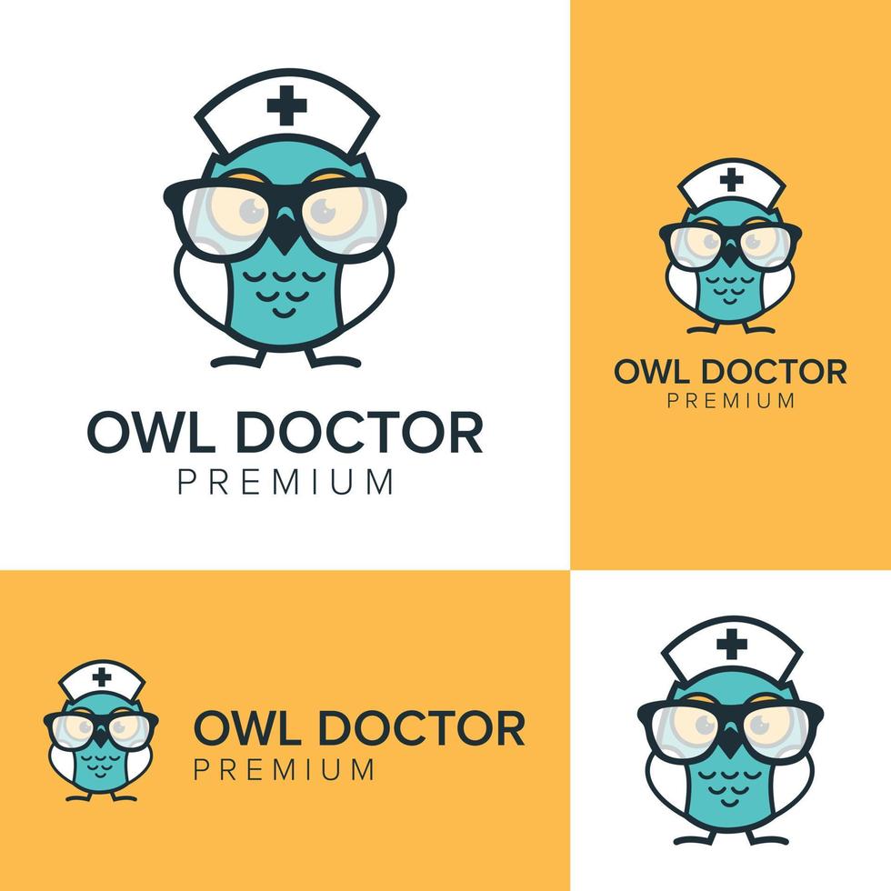 modèle de vecteur d'icône de logo de docteur de hibou