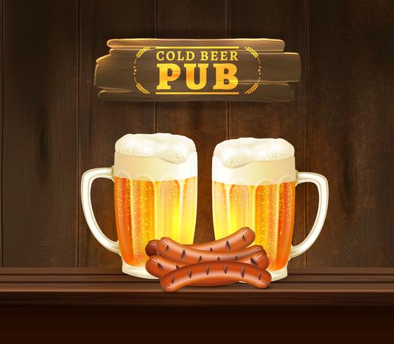 Illustration de pub de bière vecteur