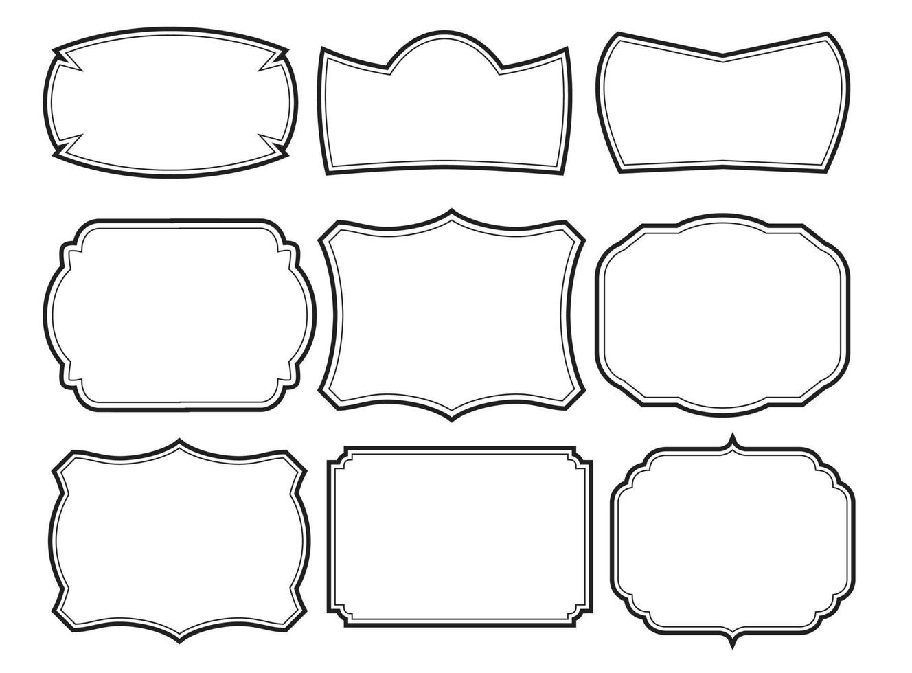 ensemble de cadres frontière design vintage vecteur