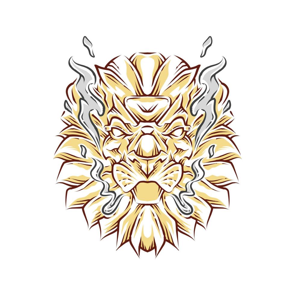 illustration de tête de lion vecteur