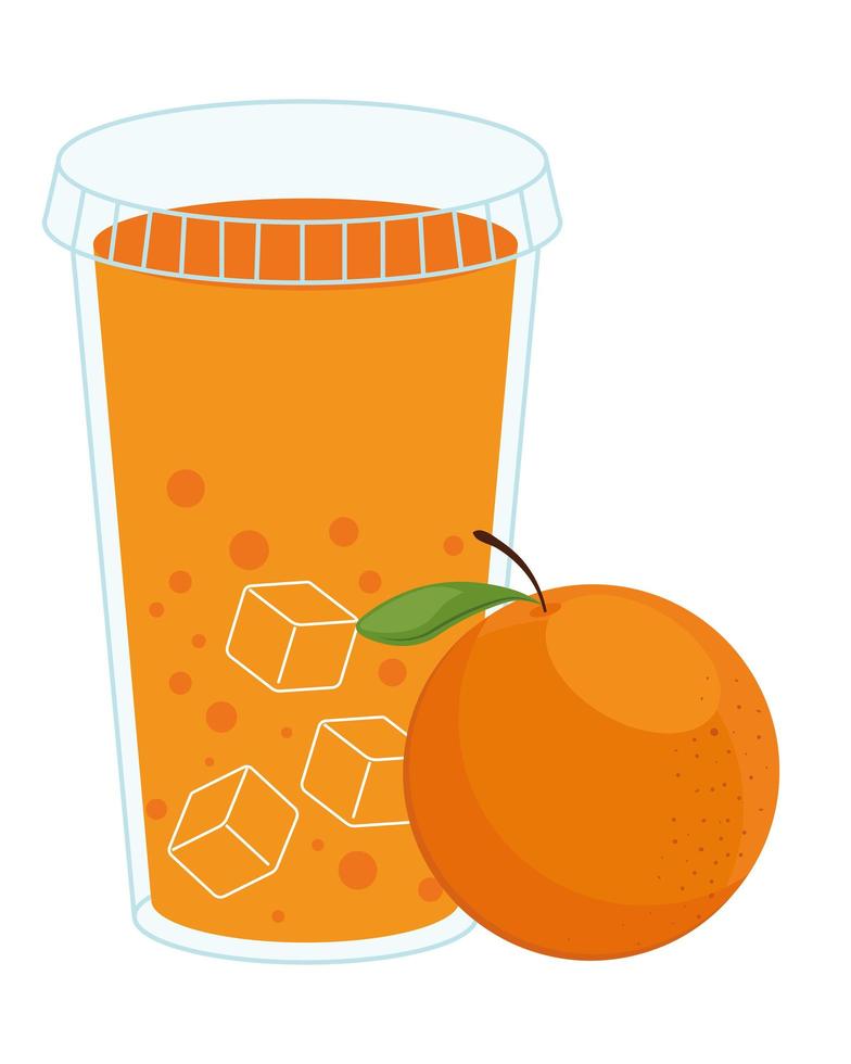 smoothie aux fruits à l'orange vecteur