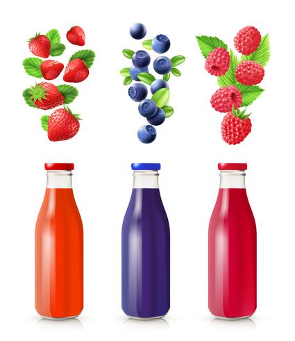 Berry Juice Set réaliste vecteur
