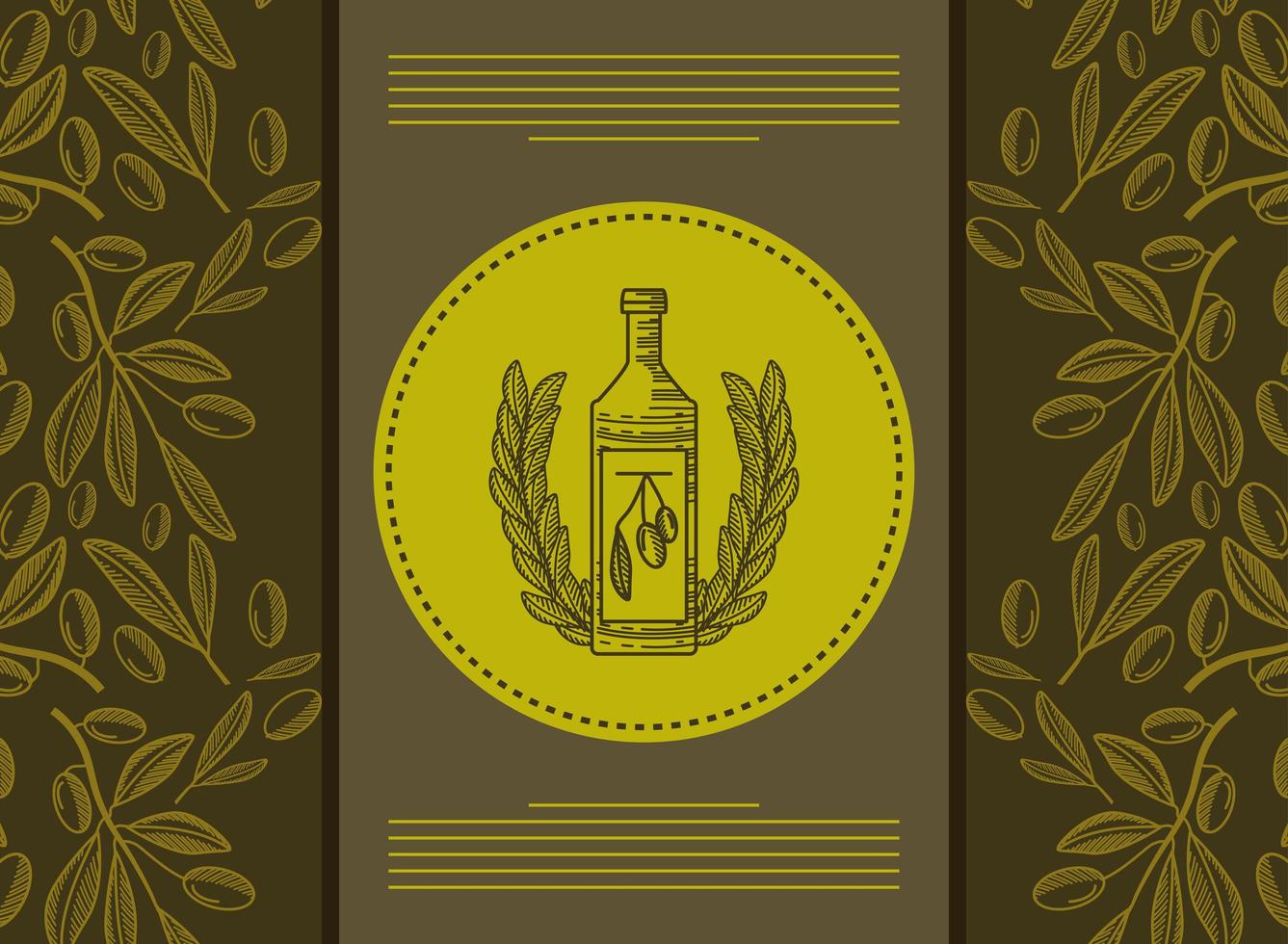 emblème de bouteille d'huile d'olive vecteur