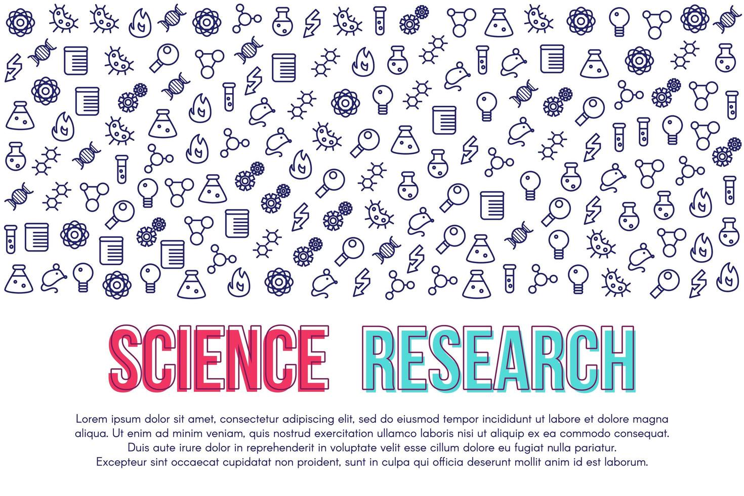 modèle de vecteur de bannière de recherche scientifique