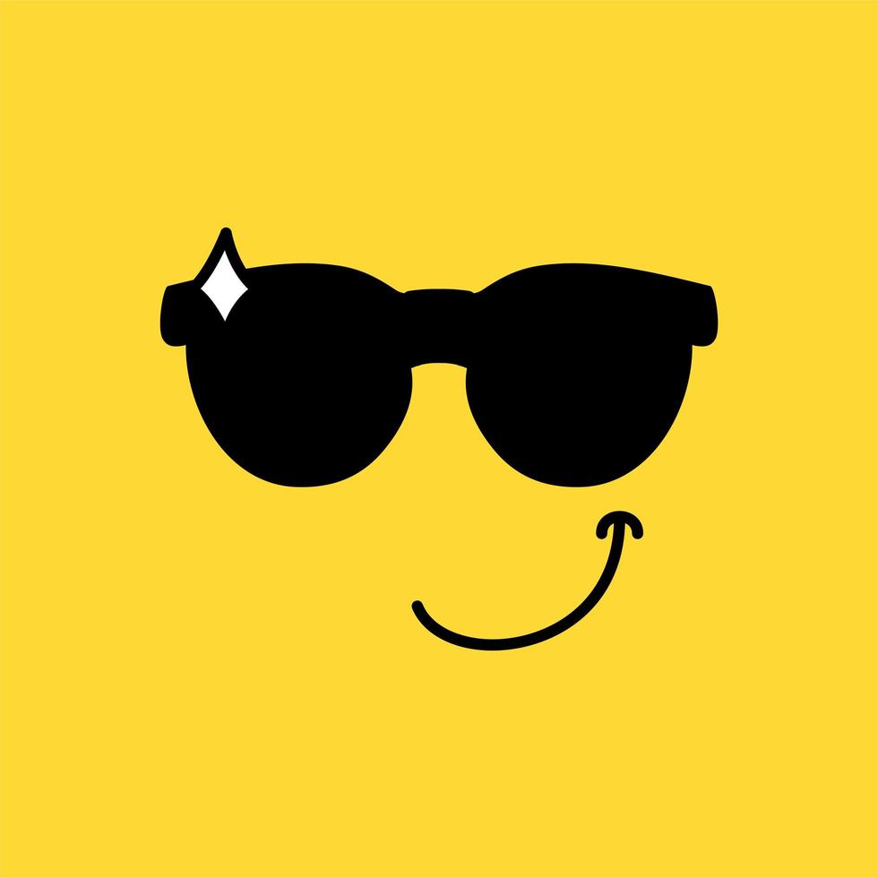 illustration vectorielle emoji cool et confiant vecteur