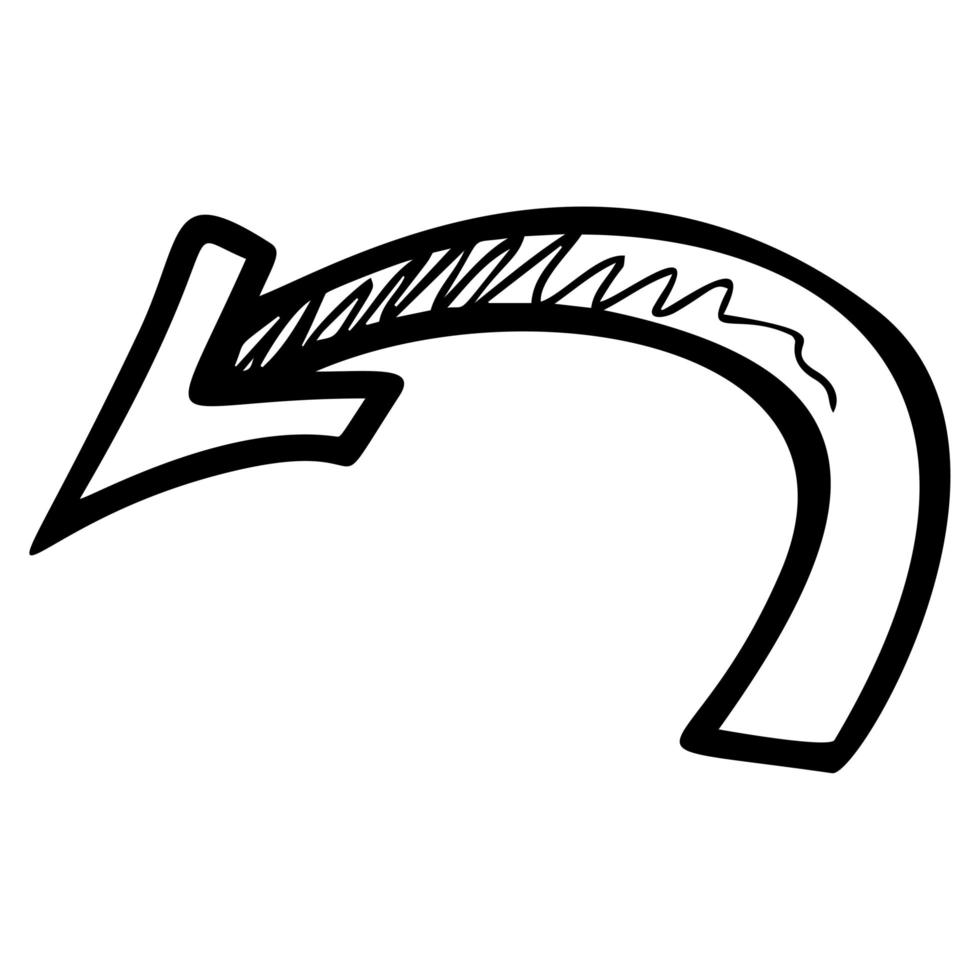 flèche d'arc illustration dessinée à la main vecteur