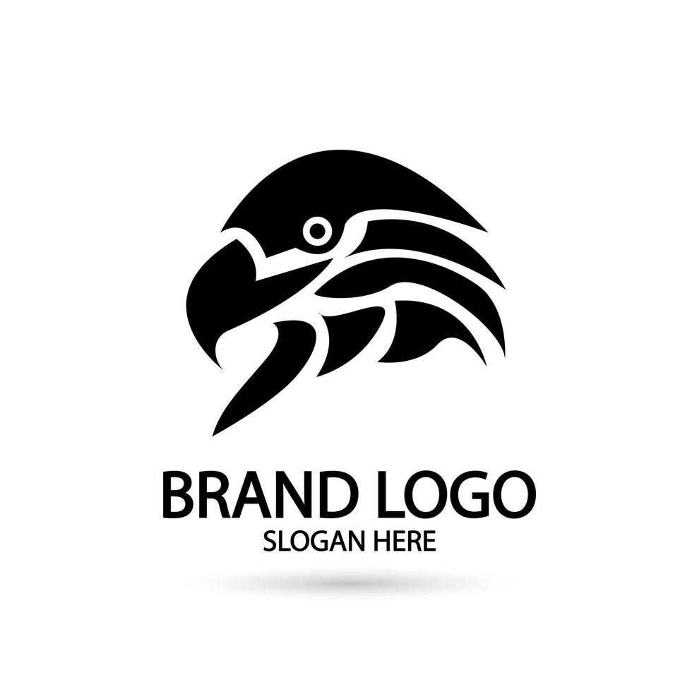 Falcon noir et blanc, icône du logo eagle vector illustration design