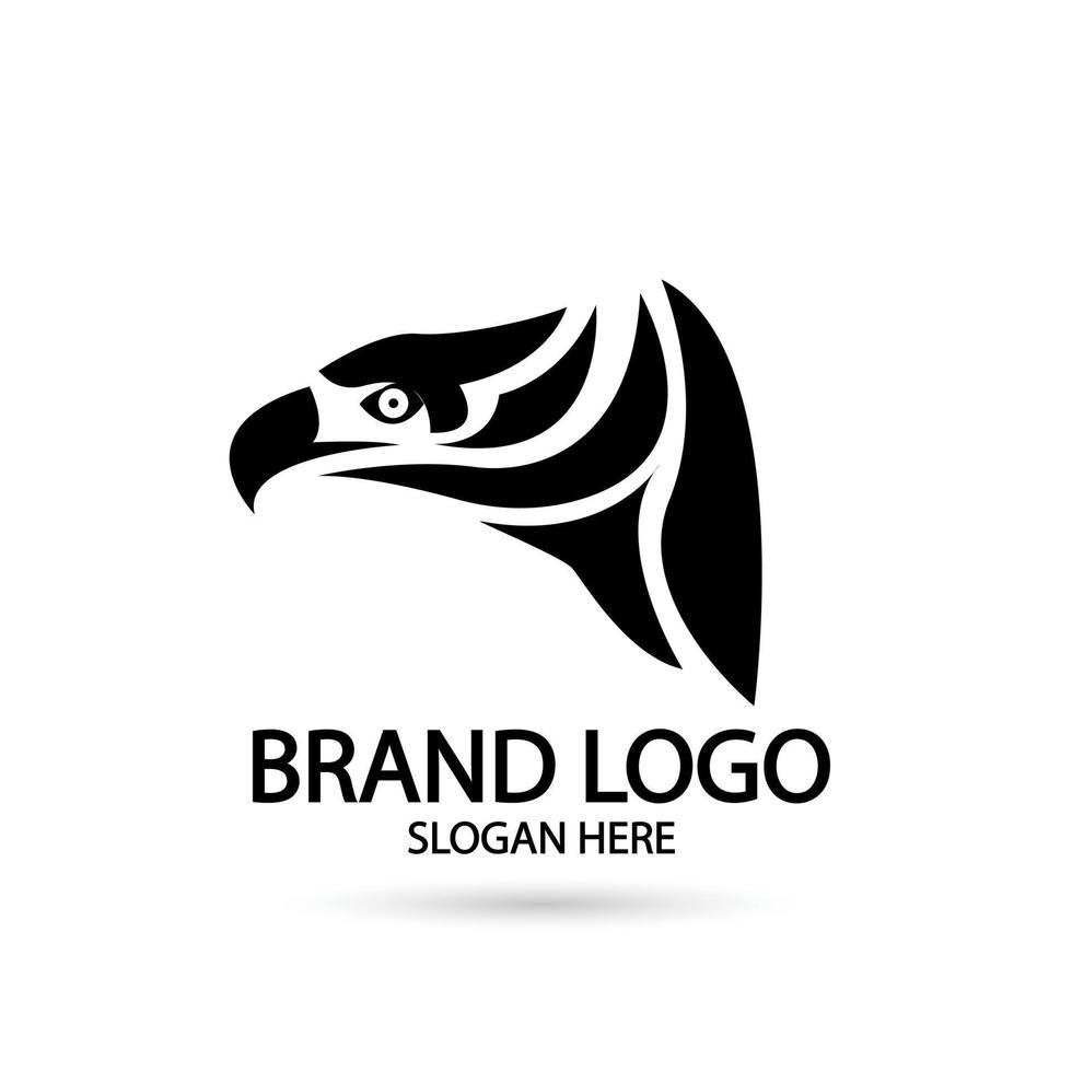 Falcon noir et blanc, icône du logo eagle vector illustration design