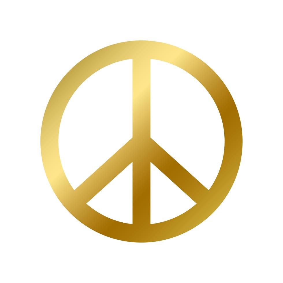 symbole de paix isolé pacifisme et signe hippie vecteur