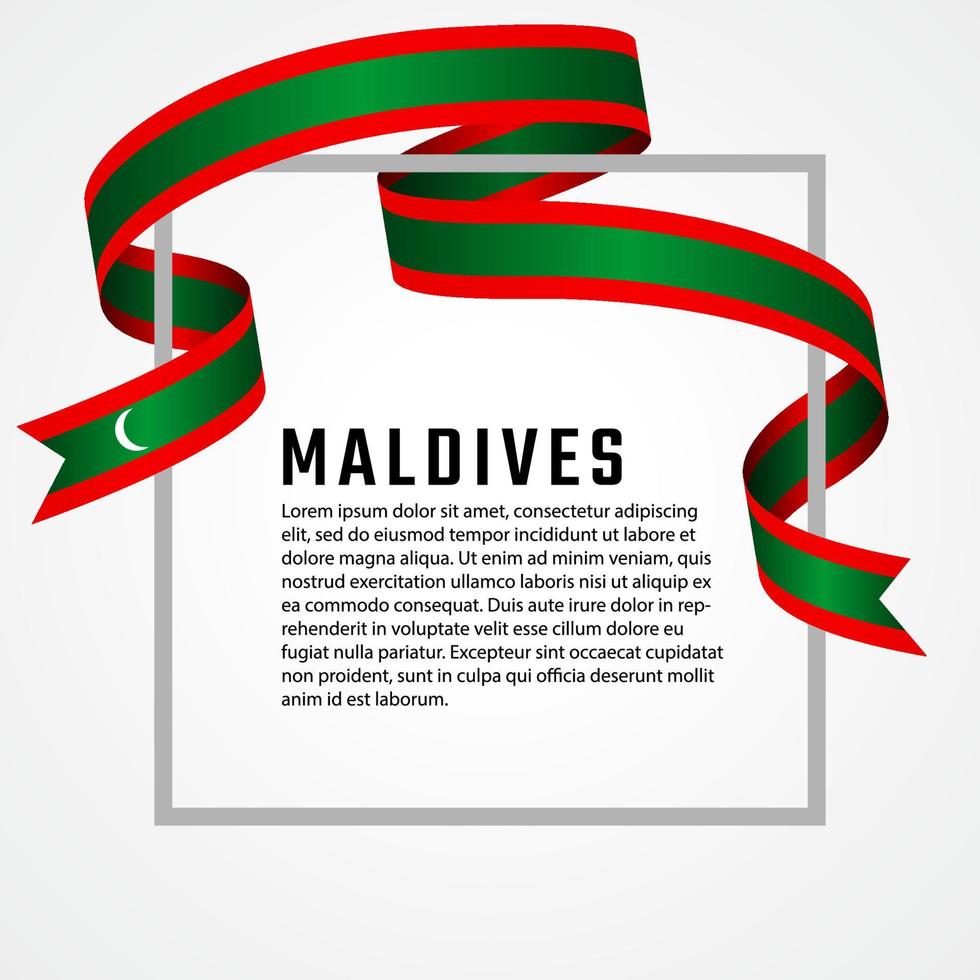modèle de fond de drapeau maldives en forme de ruban vecteur