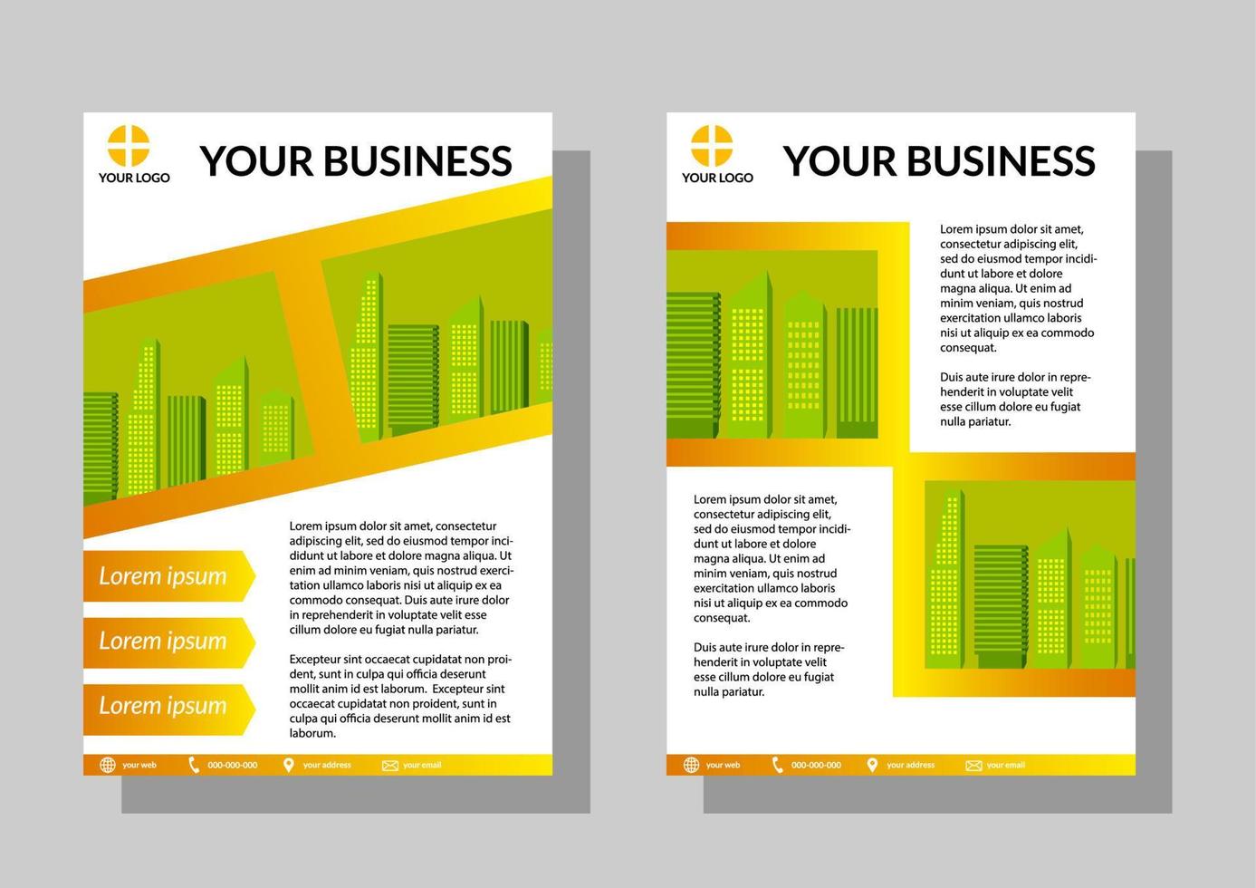 modèle de flyer professionnel au format a4. brochures pour les entreprises. facile à utiliser et à modifier. brochure simple vecteur