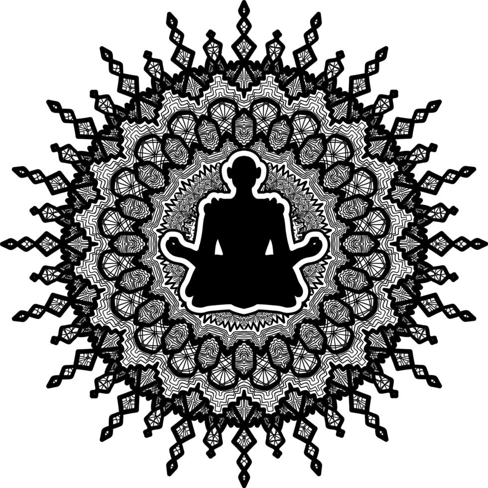 méditation, illustration vectorielle de yoga symbole vecteur