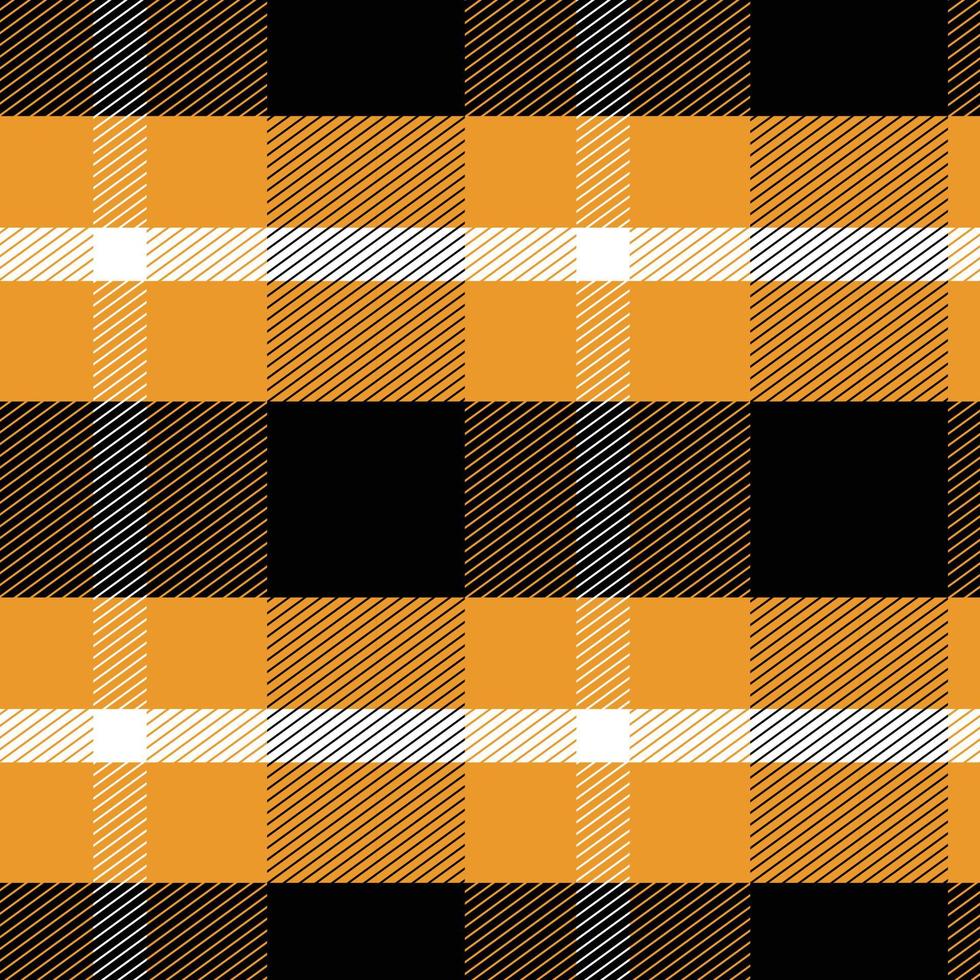 vecteur à carreaux motif tartan sans couture avec orange et noir pour l'impression, papier peint, textile, toile de jute, nappe, fond à carreaux.