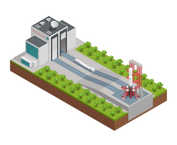 Composition isométrique de fusée vecteur