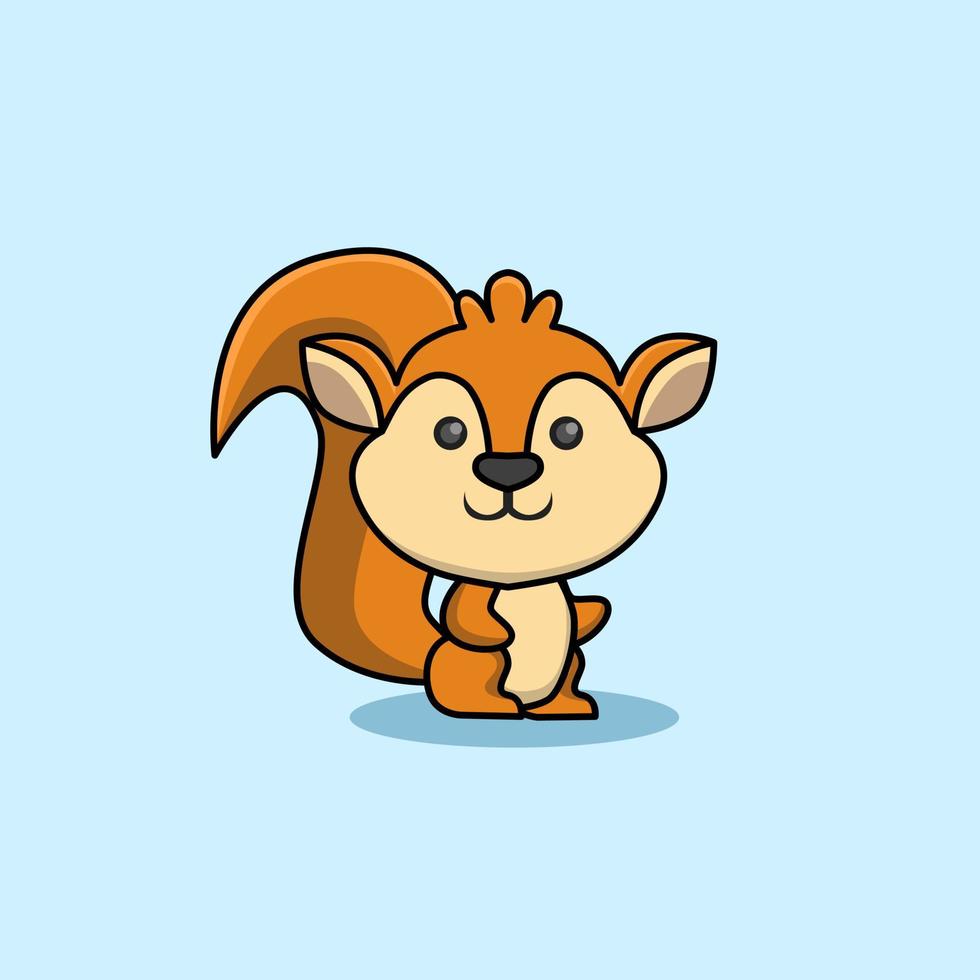 conception d'illustration de dessin animé mignon écureuil souriant. conception de livre pour enfants vecteur