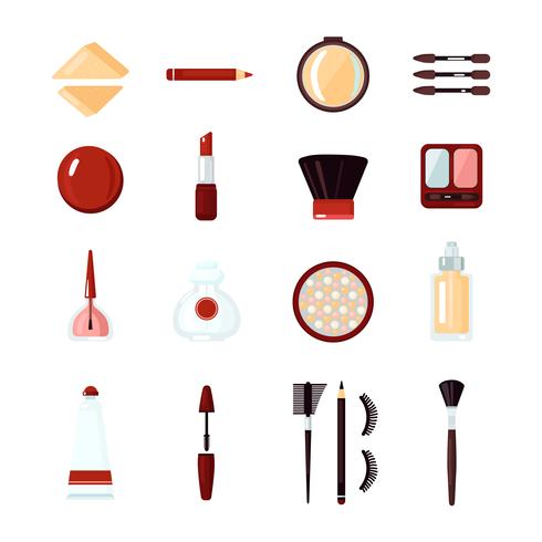 Cosmétiques Icon Set vecteur