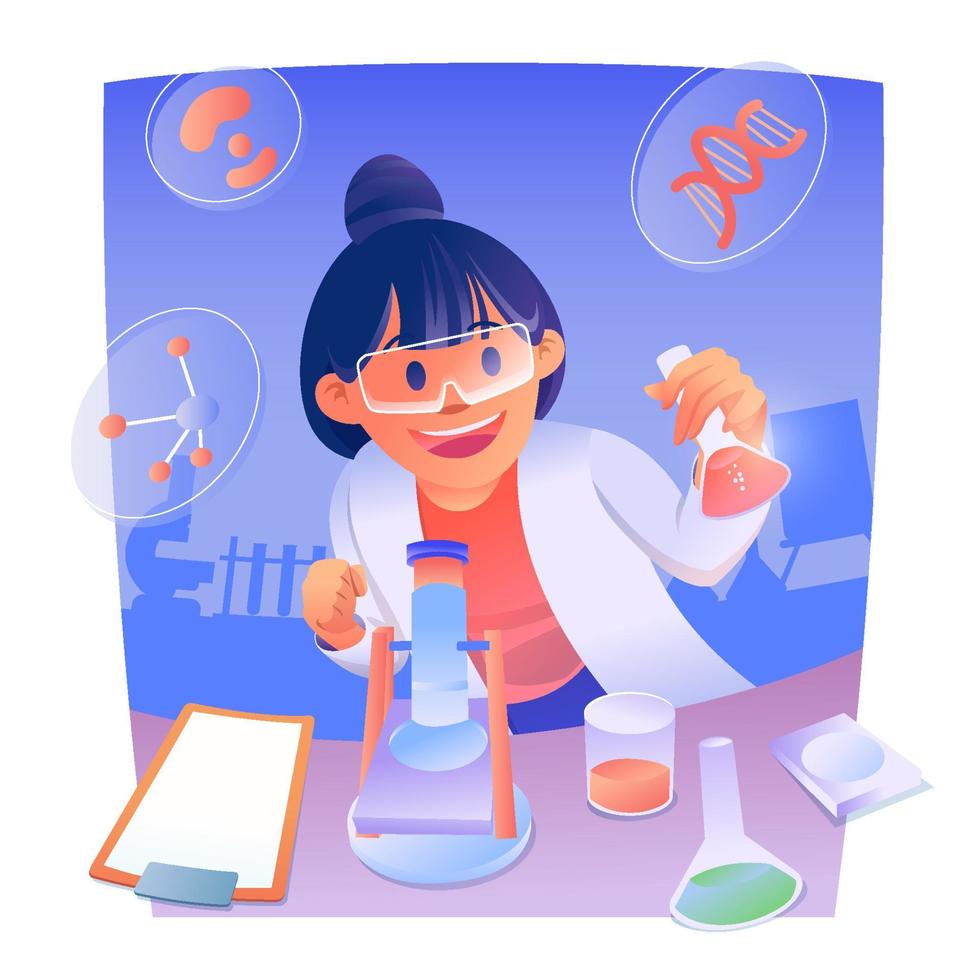 Recherche de femme en laboratoire scientifique vecteur