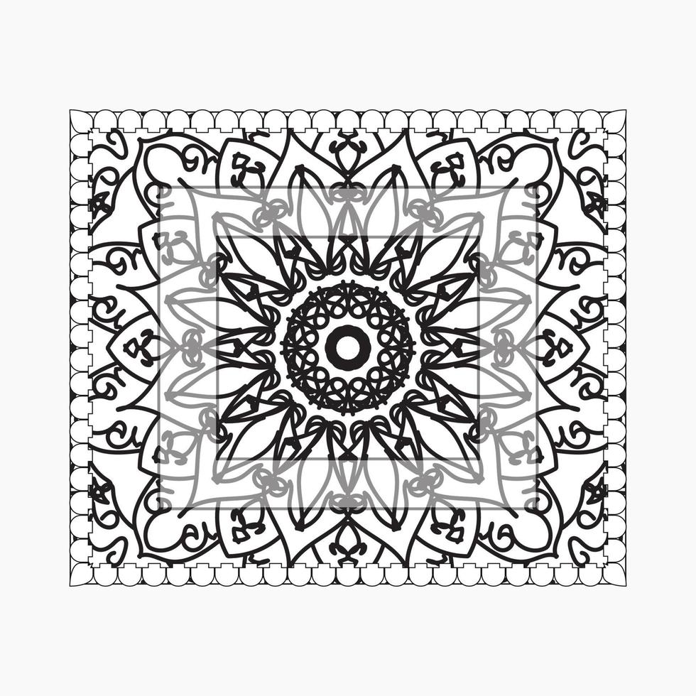 cadre dessiné à la main avec mandala. décoration en doodle oriental ethnique ou vecteur