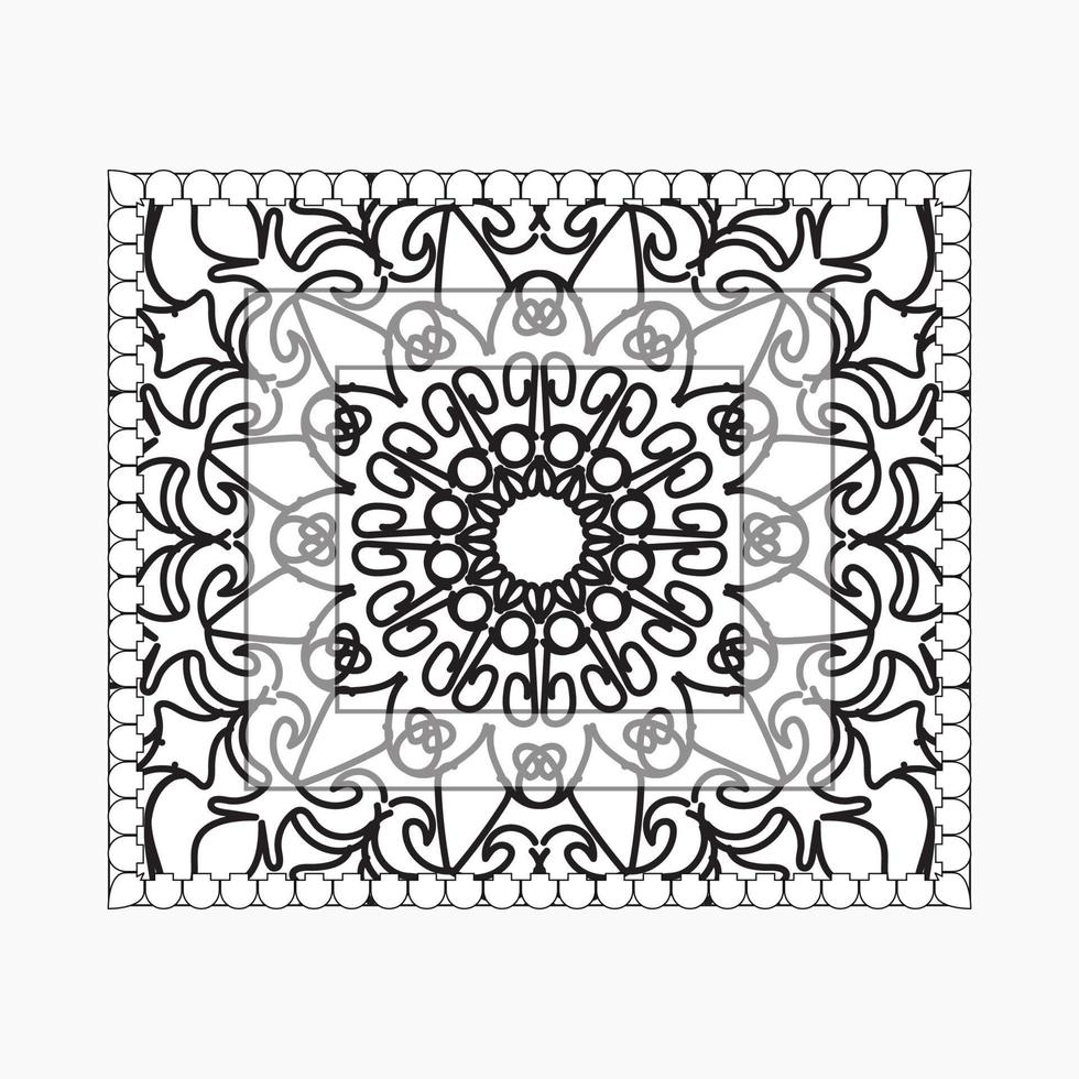 cadre dessiné à la main avec mandala. décoration en doodle oriental ethnique ou vecteur